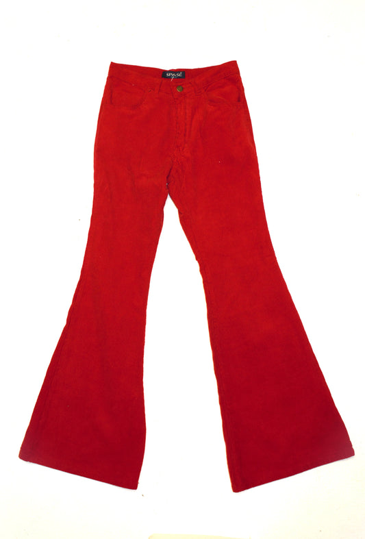 Red Corduroy Flares