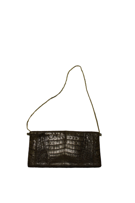 Alligator Leather  Bag - brown