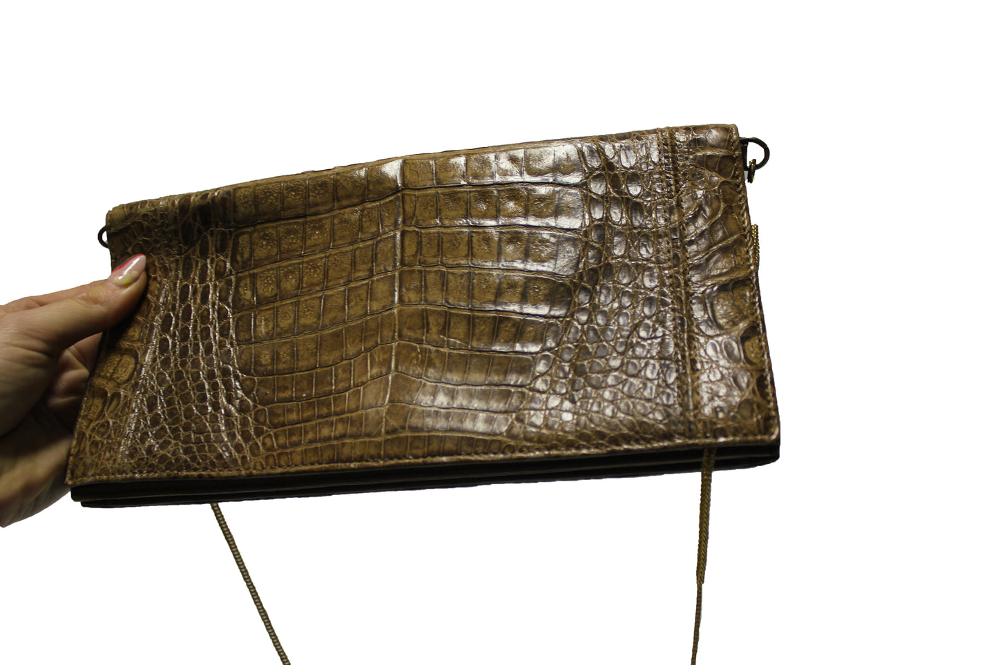 Alligator Leather  Bag - brown